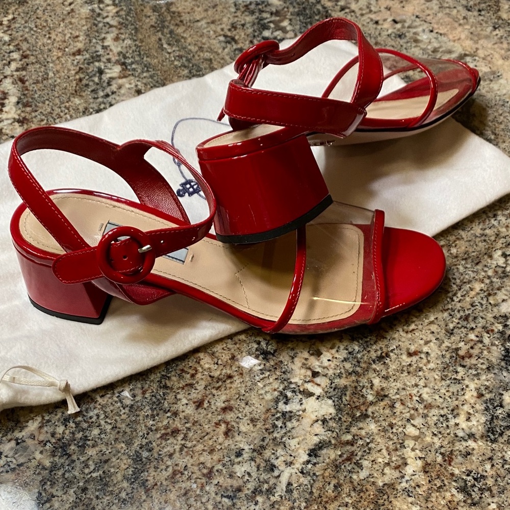 Prada Glossy Red Women's Sandals - Picture 2 of 3